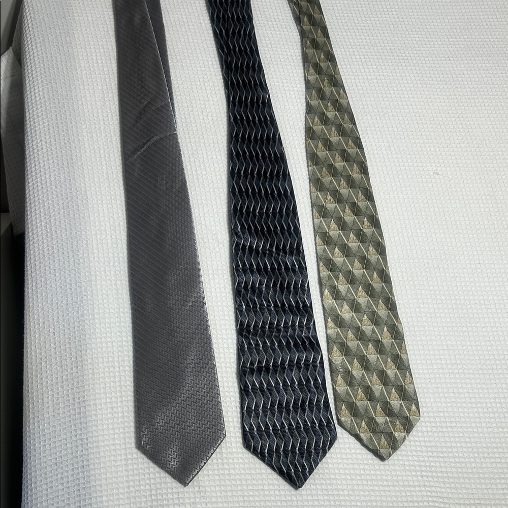 Puritan Men's Tie Set - Gray, Black, and Green Patterns
